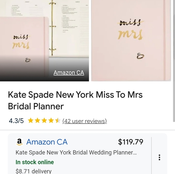 Kate Spade New York Blush Pink Bridal Wedding Planner Organizer - Picture 2 of 5